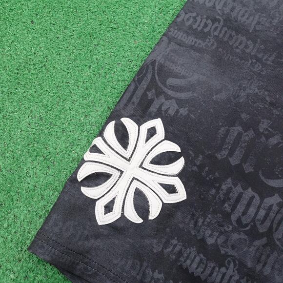 Affliction Board Shorts Mens 34 Black Gothic Print Swim Trunks Lace Up Stretch - Picture 5 of 15